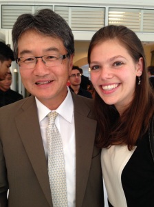 Posing with Ambassador Yun at the evening tea he hosted to meet all the Fulbright ETAs
